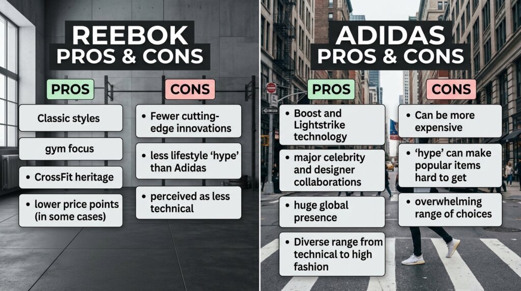 Reebok vs Adidas Pros and Cons