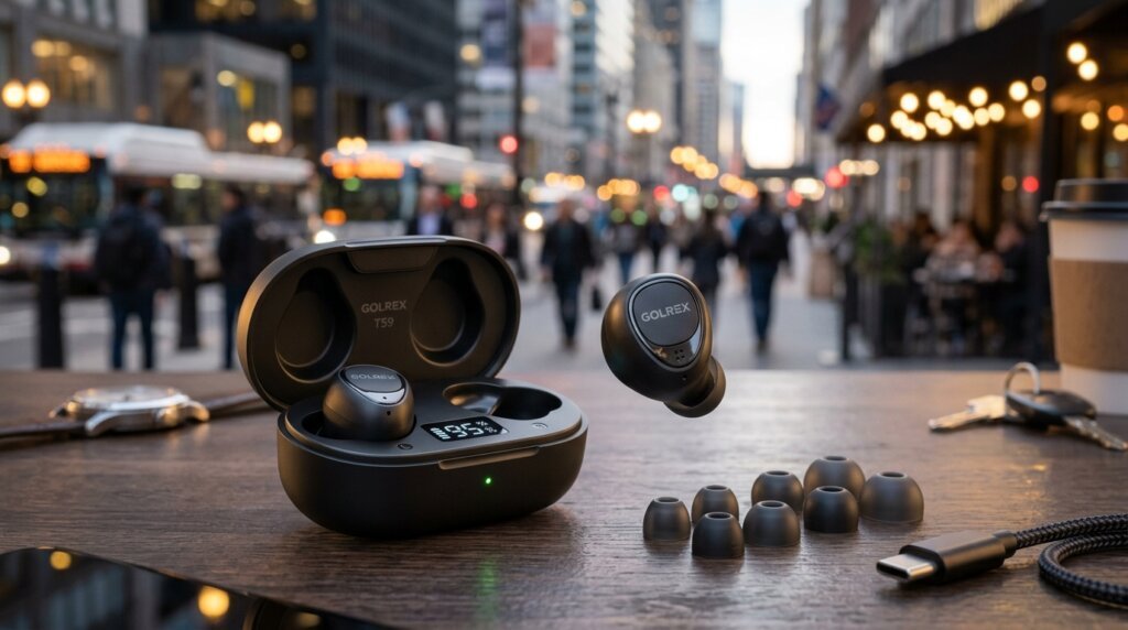 GOLREX T59 wireless noise cancelling earbuds