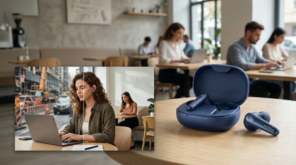 Soundcore Liberty 4 NC noise cancelling earbuds for iPhone