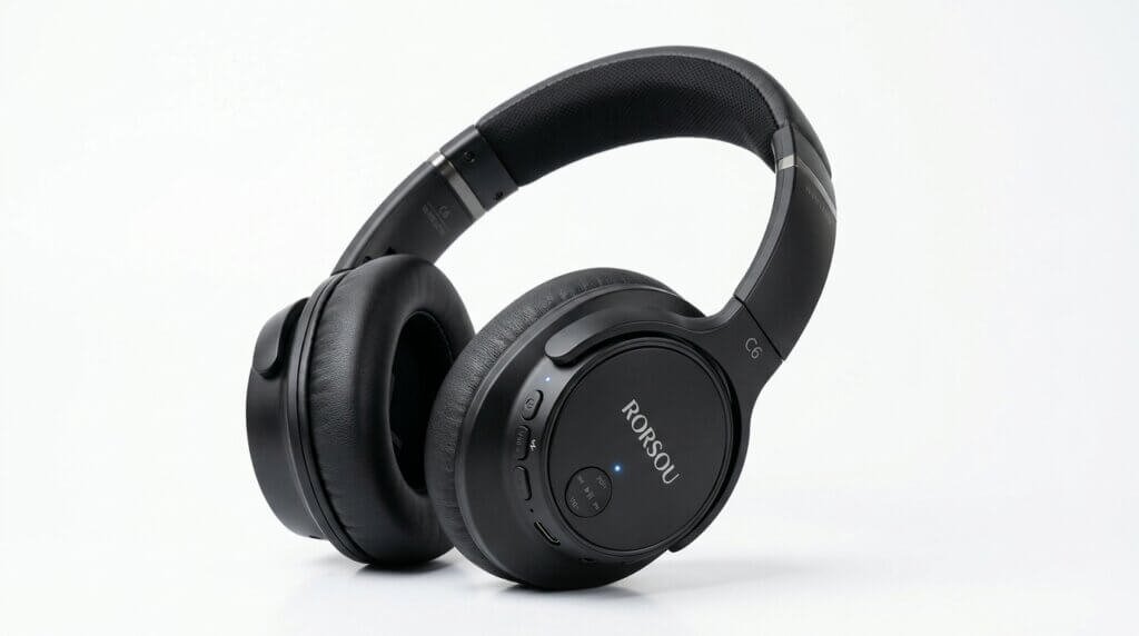 C6 Rorsou wireless over-ear headphones with active noise cancellation and long battery life.
